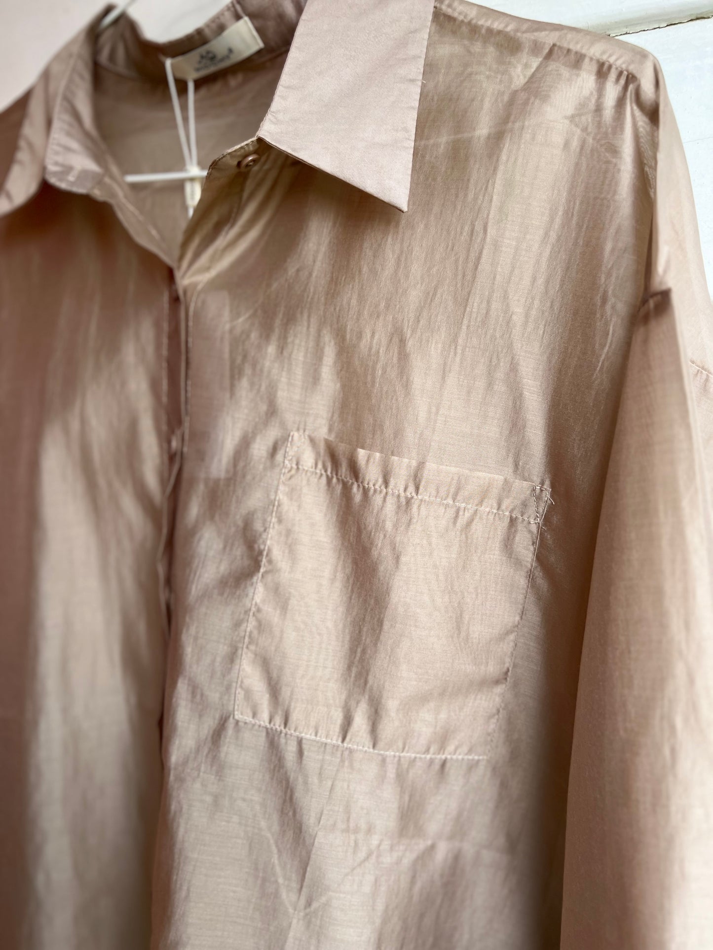 Zijde blouse beige