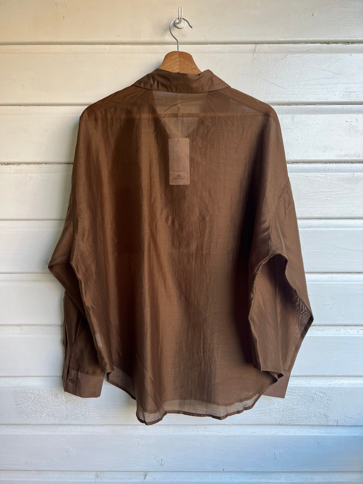 Mooie bruine zijde blouse