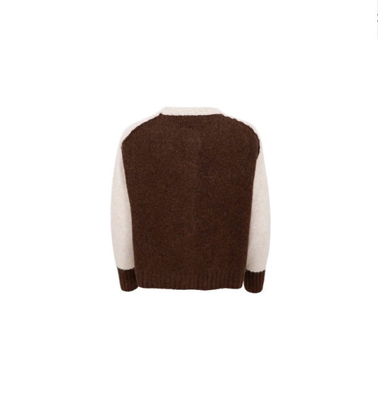 S A L E Cardigan Knit Brown/Creme