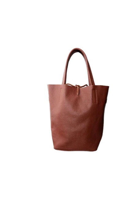 Totebag mini leather chocolat Brown