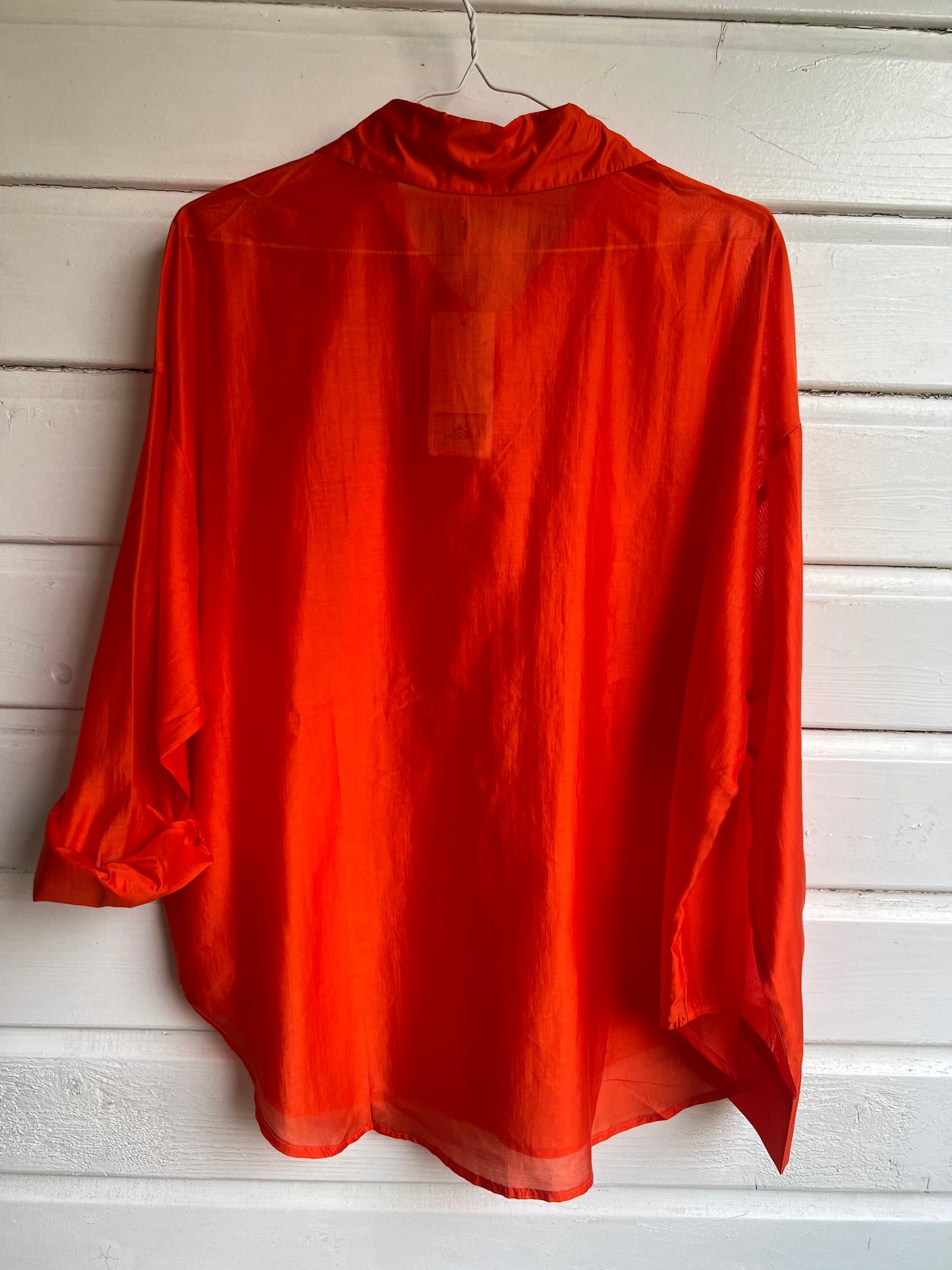 Zijde blouse oranje