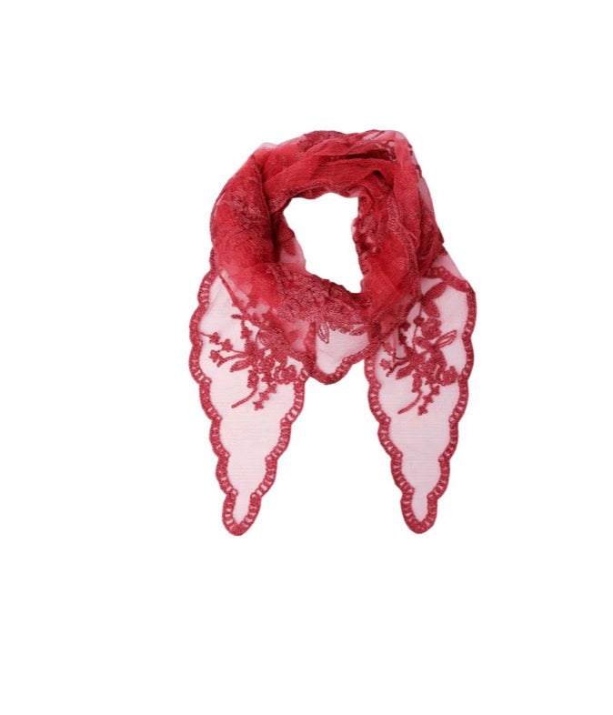 Shawltje triangel kant rood
