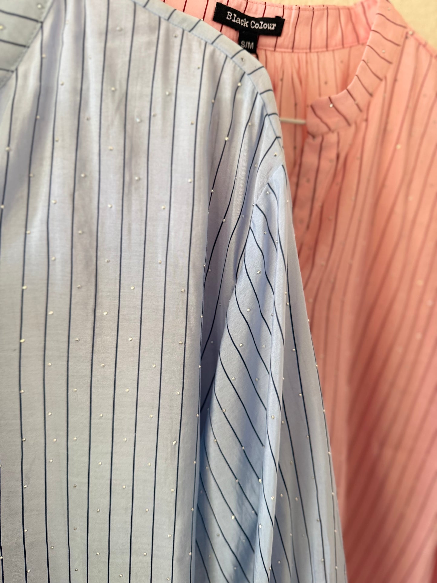 Blouse stripes roze