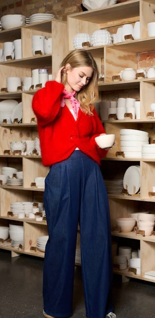 Cross jumper mohair rood