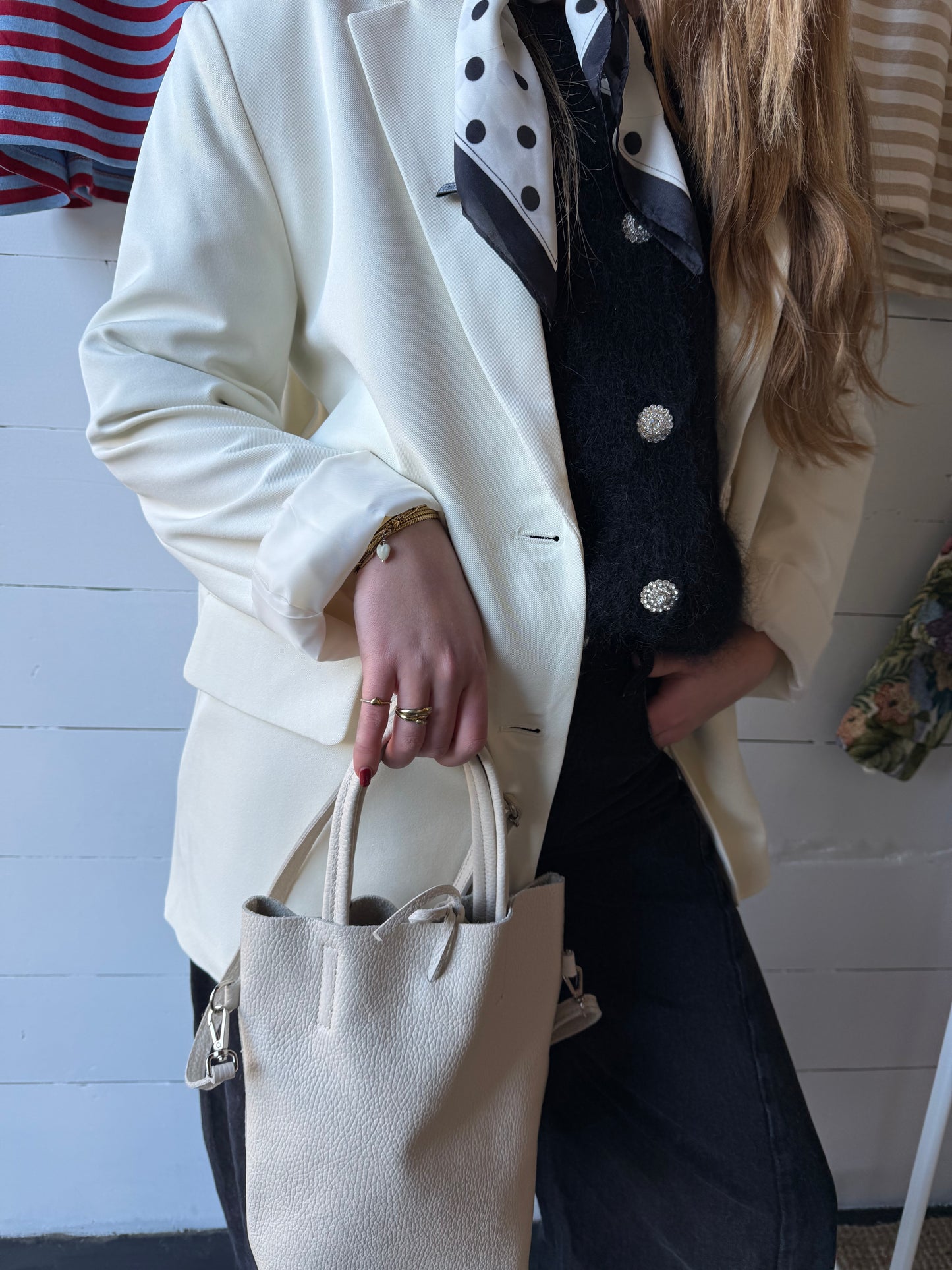 Crème oversized blazer