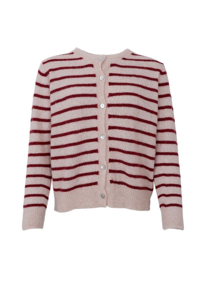 Striped knit cardigan