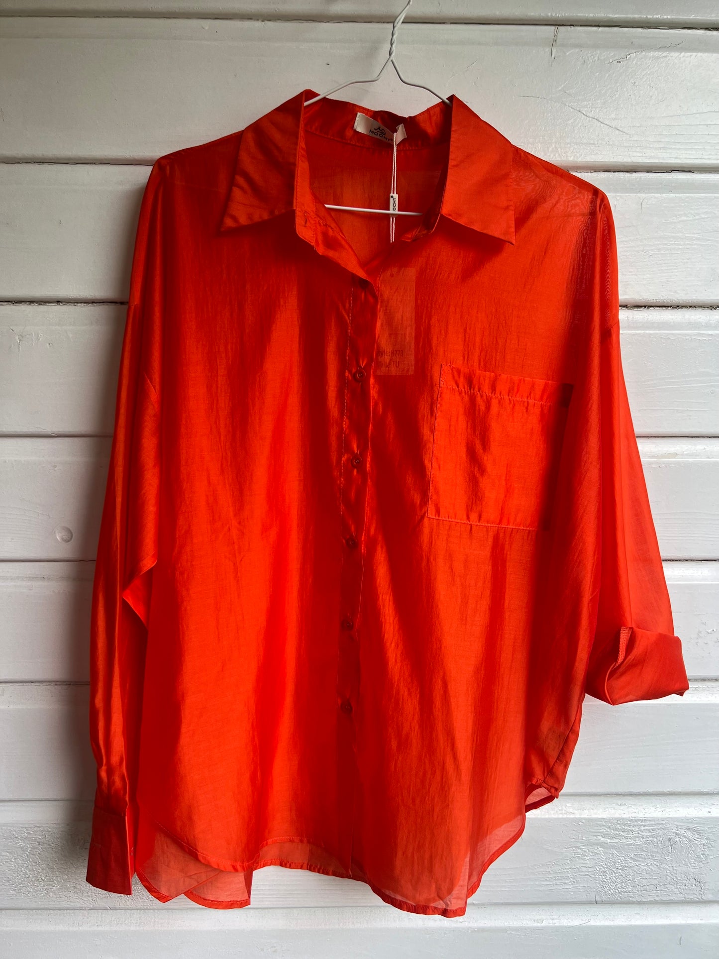 Zijde blouse oranje