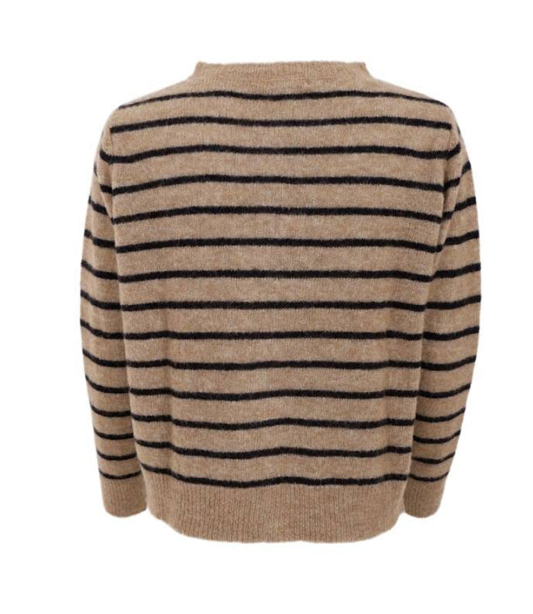 Vestje gestreept taupe