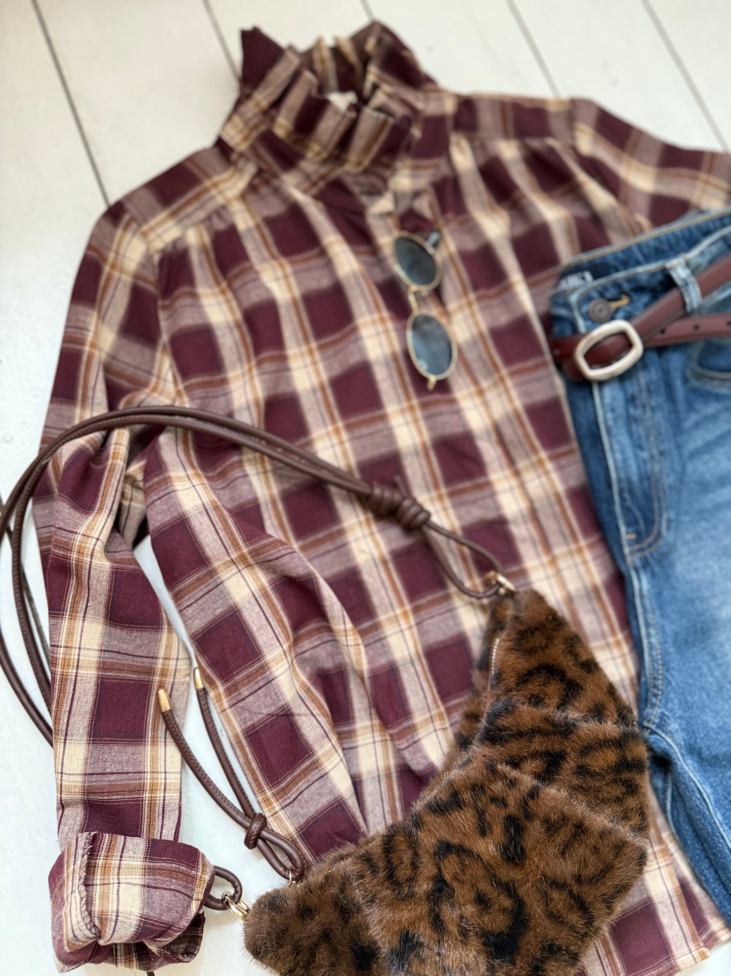 Ruit blouse Bordeaux