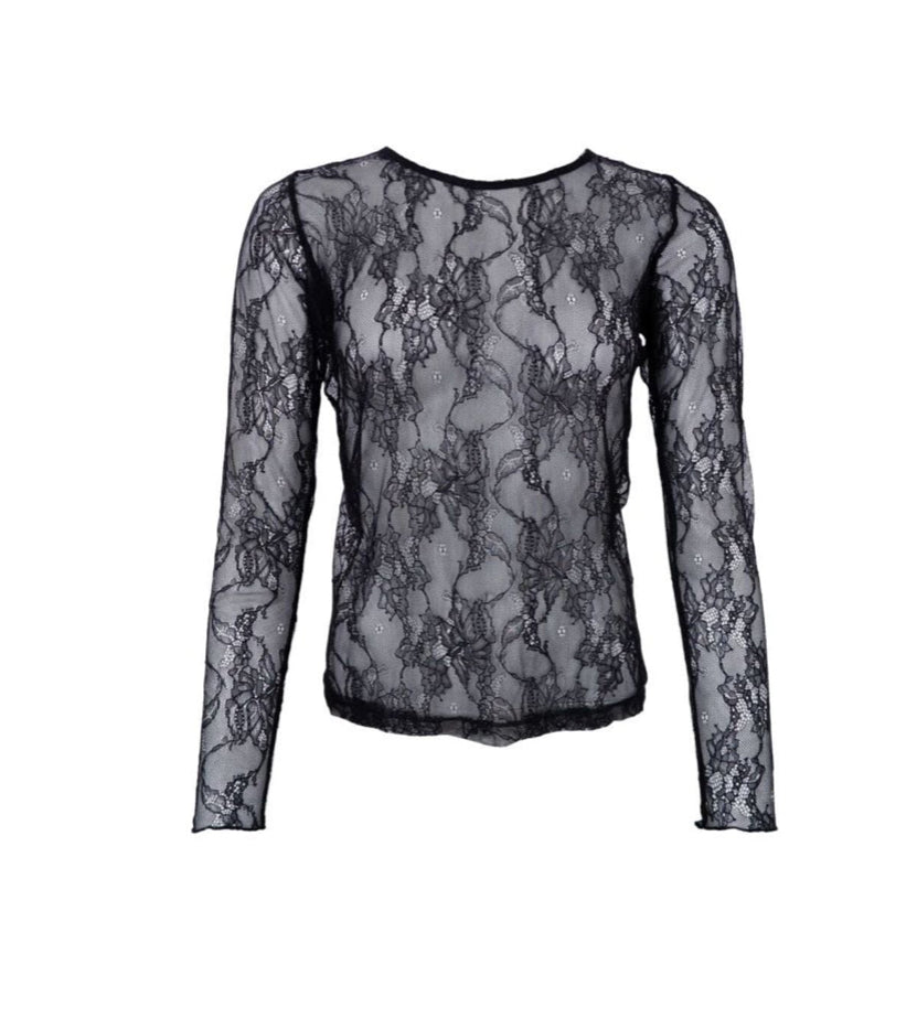Lace top Lara zwart