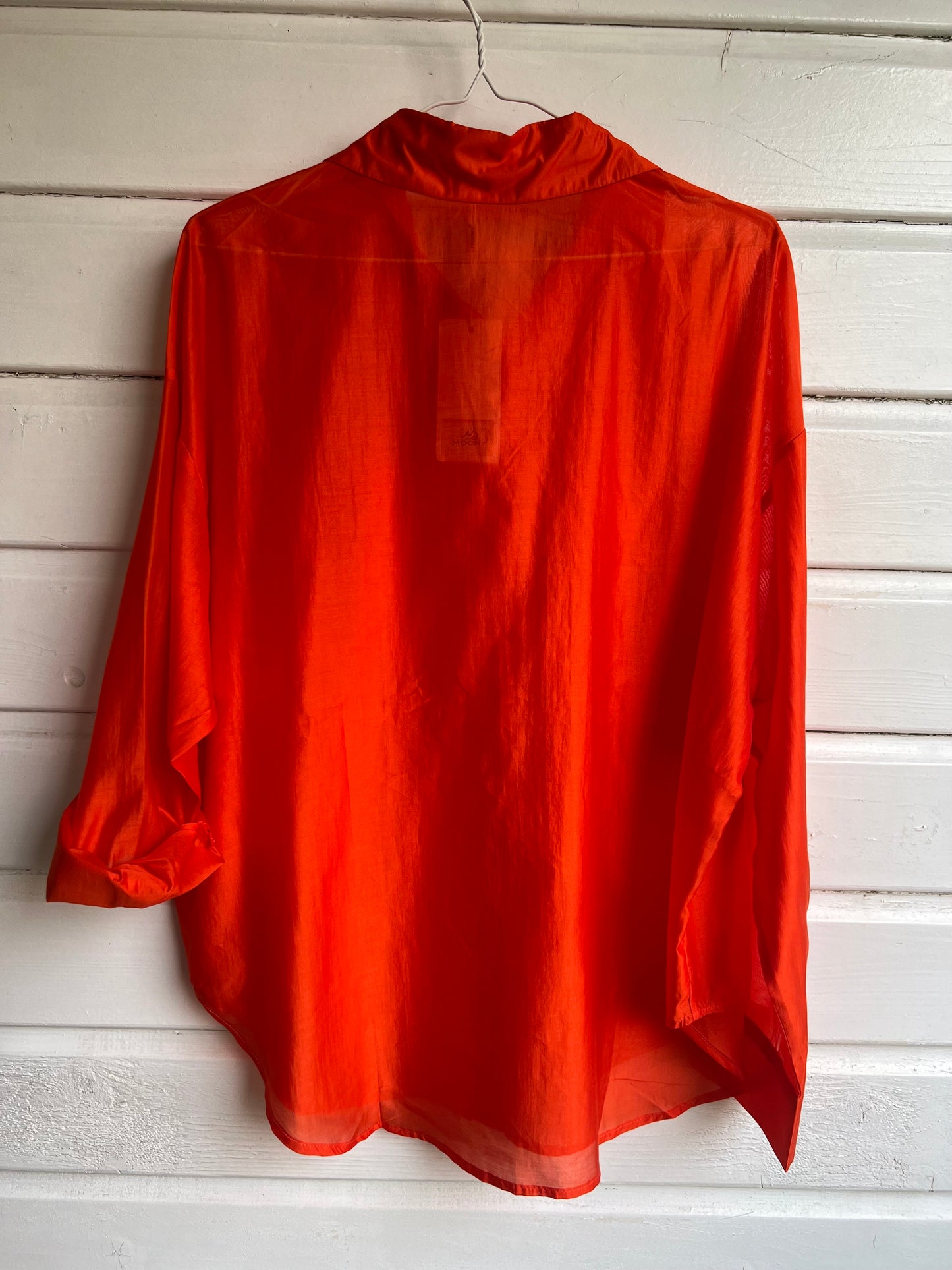 Zijde blouse oranje
