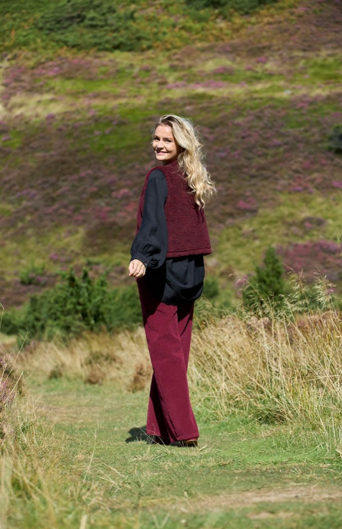 Teddy vestje Bordeaux