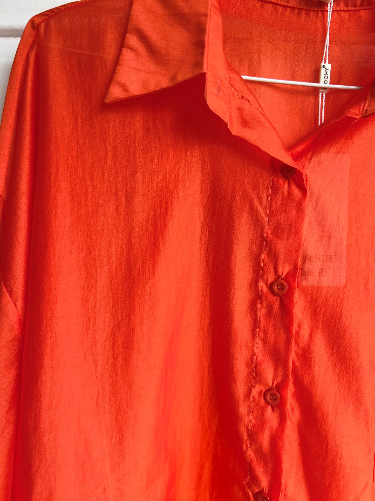 Zijde blouse oranje