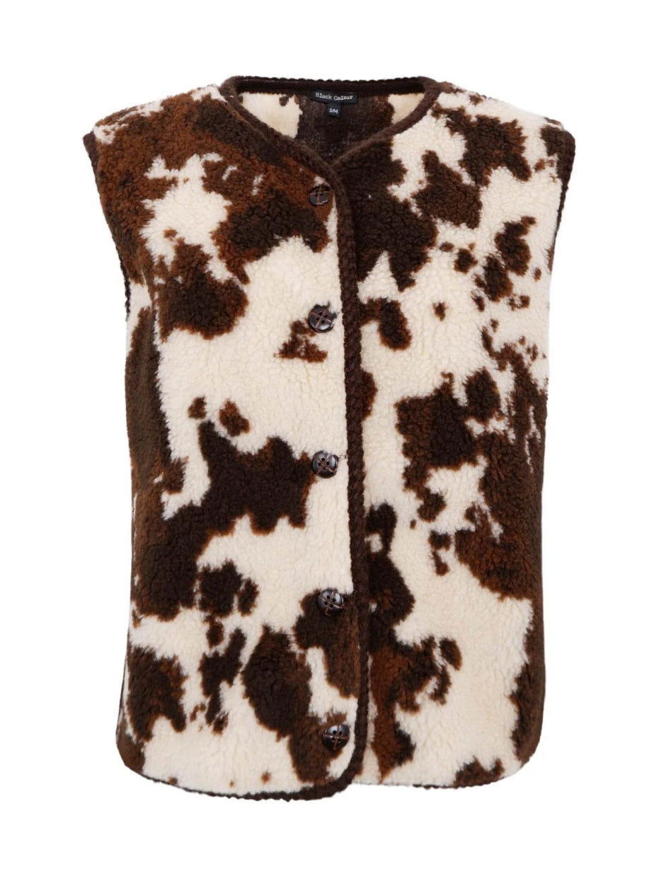 Bodywarmer bruin dierenprint