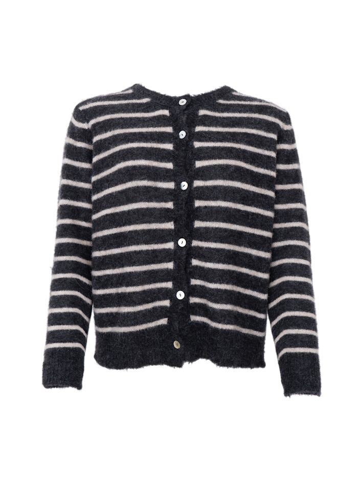 Cardigan striped grey