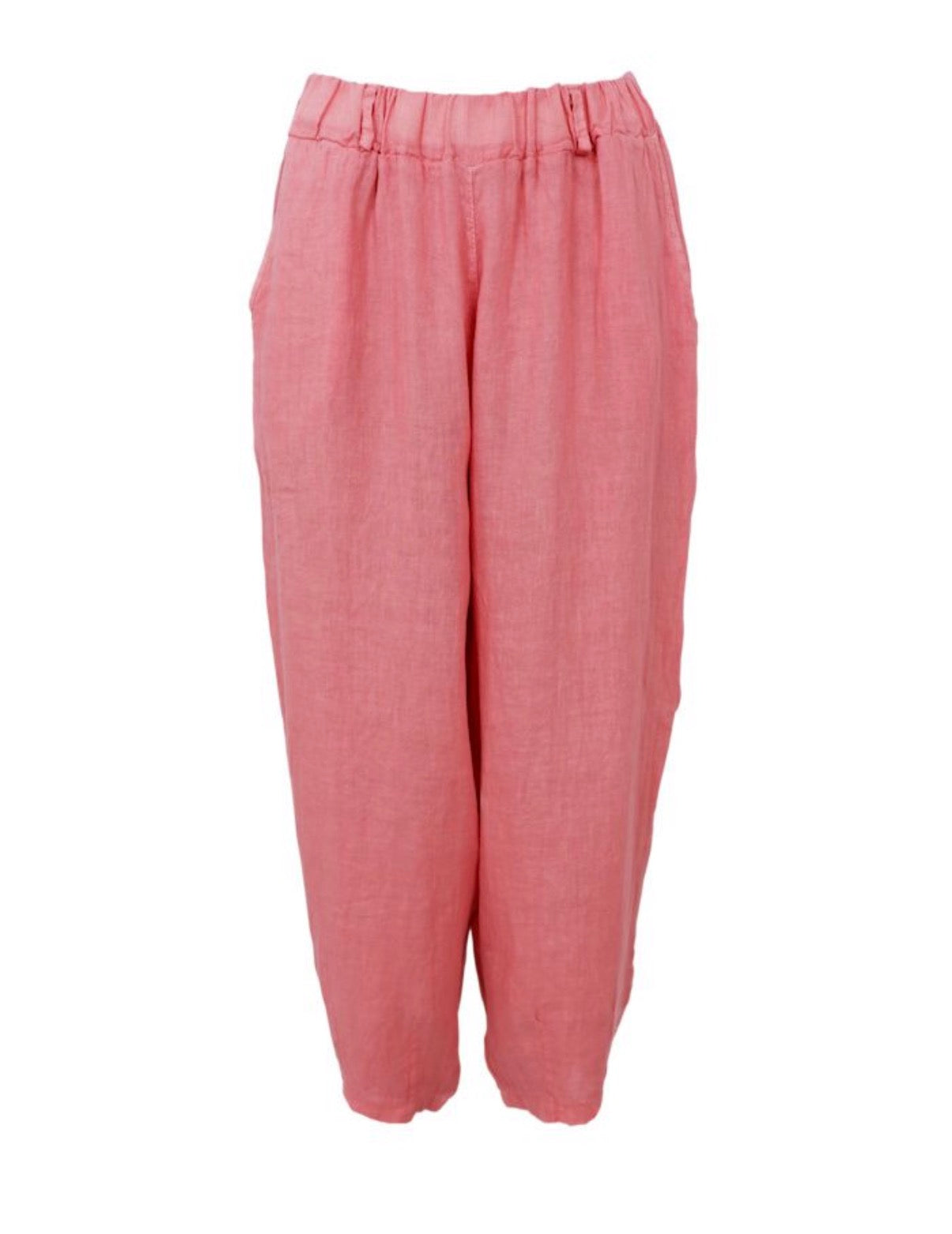 Pants barrel linnen candy roze