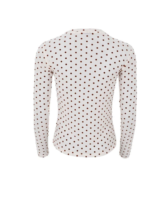 Dotted mesh blouse cream