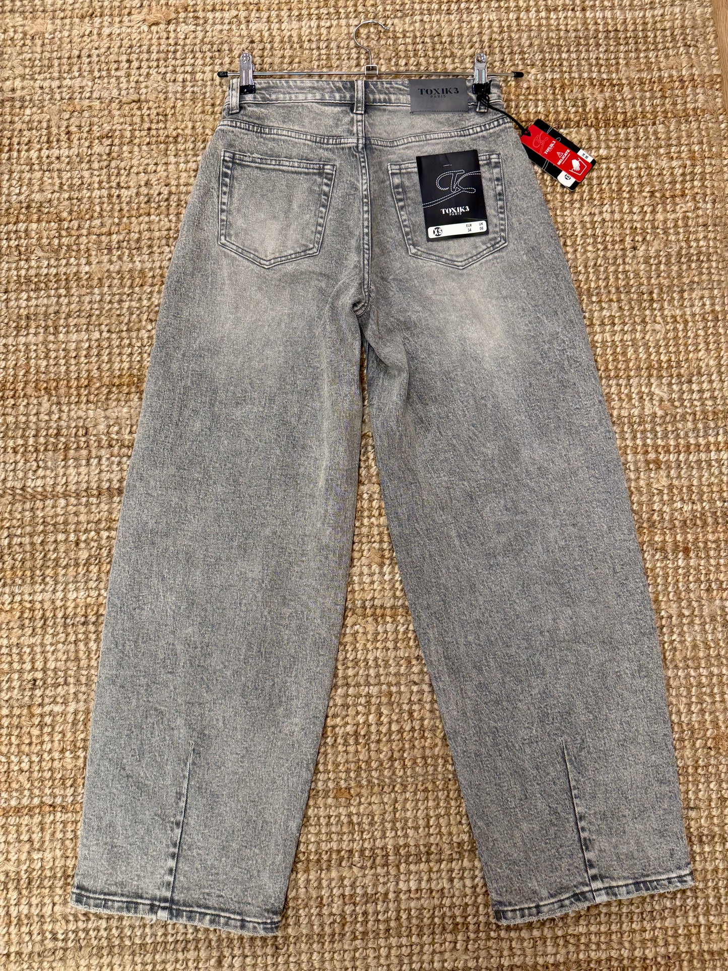 Jeans grey ballon met studs
