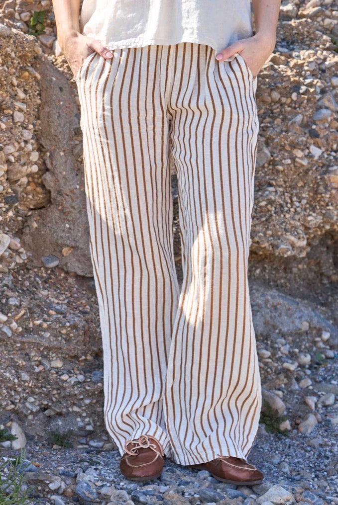 Lange linnen broek stripe