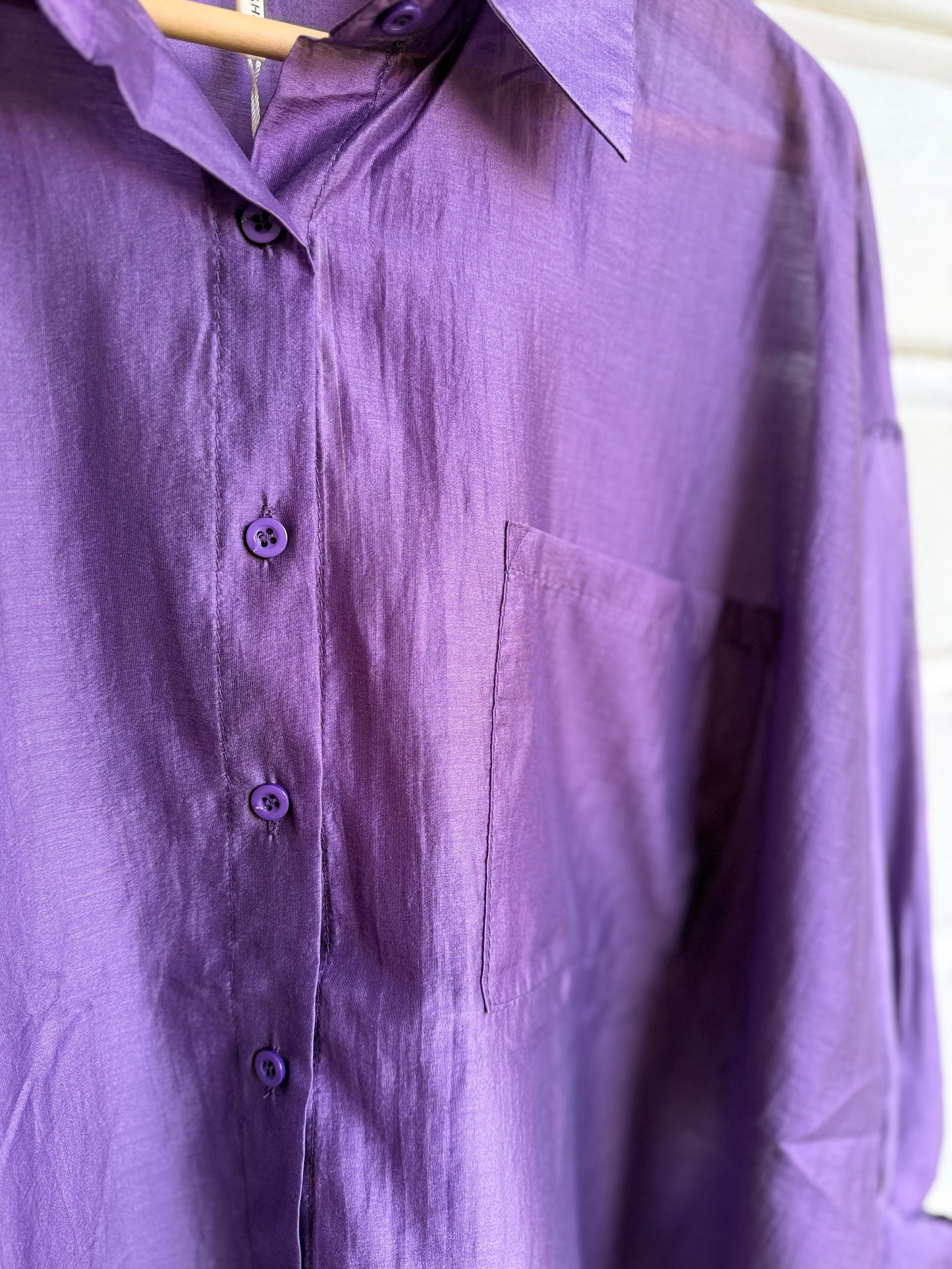 Blouse silk violet