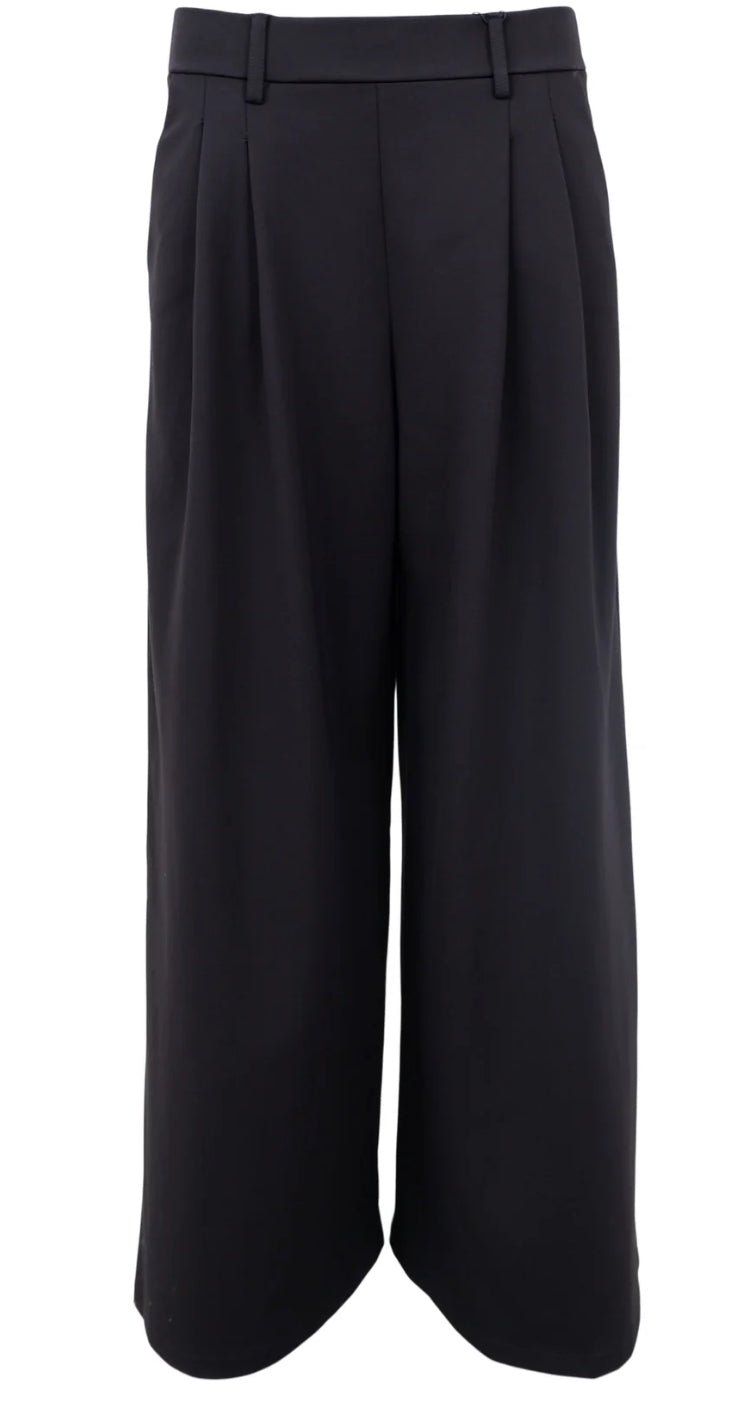 Wide leg pantalon broek zwart