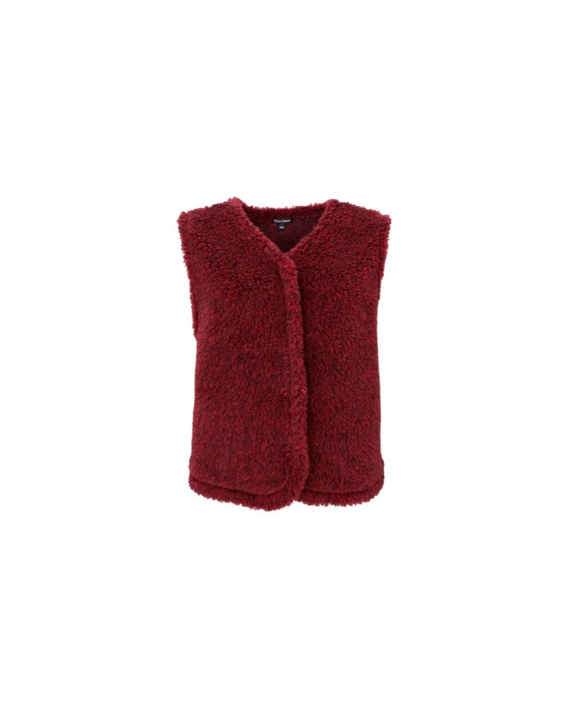 Teddy vestje Bordeaux