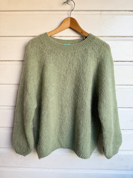 Knit ‘mohair’ licht khaki