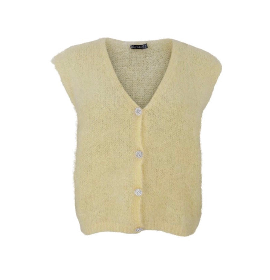 Vest jumper mohair licht geel