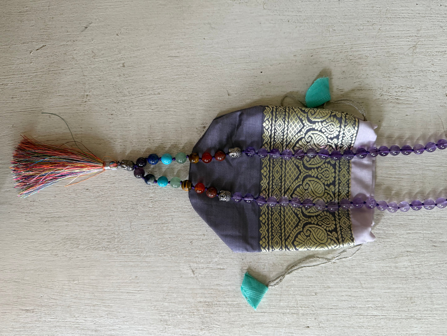 Lange kralen ketting amethist