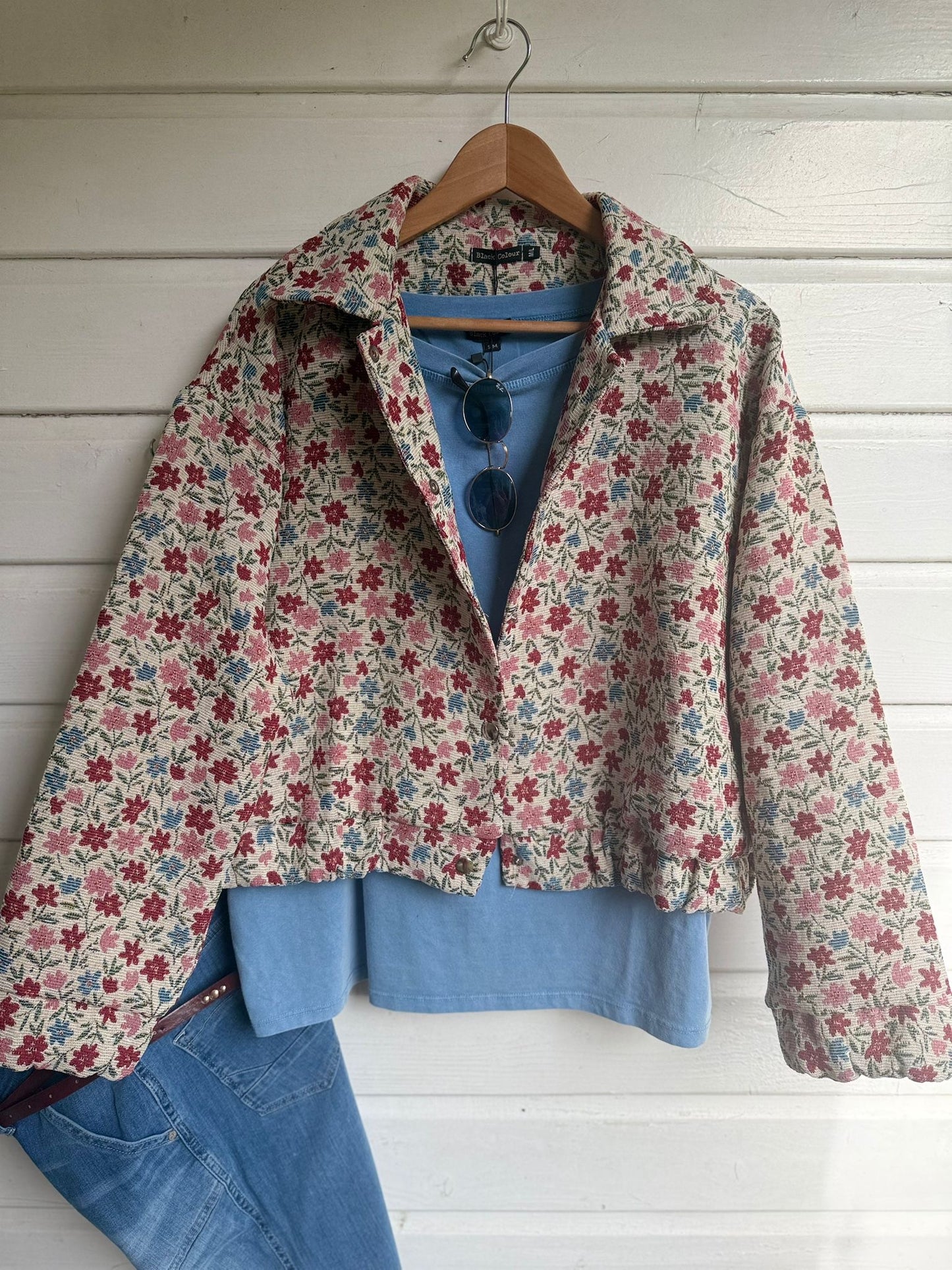 Shirt vintage look light blue