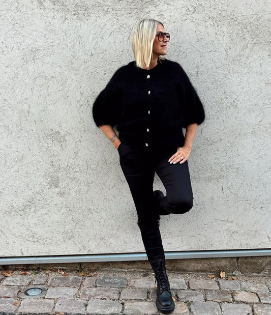 Mohair vest zwart