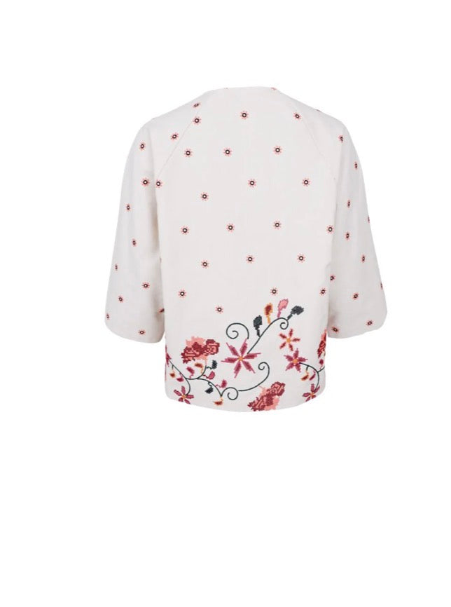 Jacket off white flower