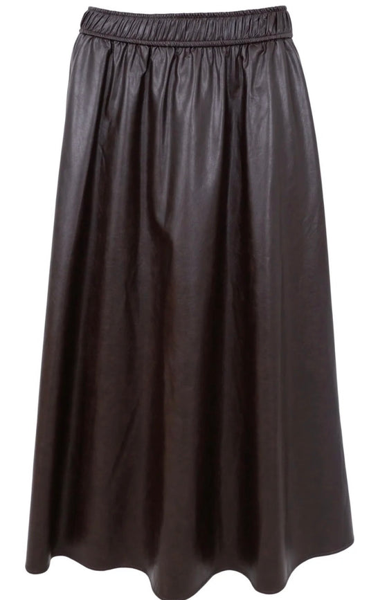 Rok vegan leer bruin