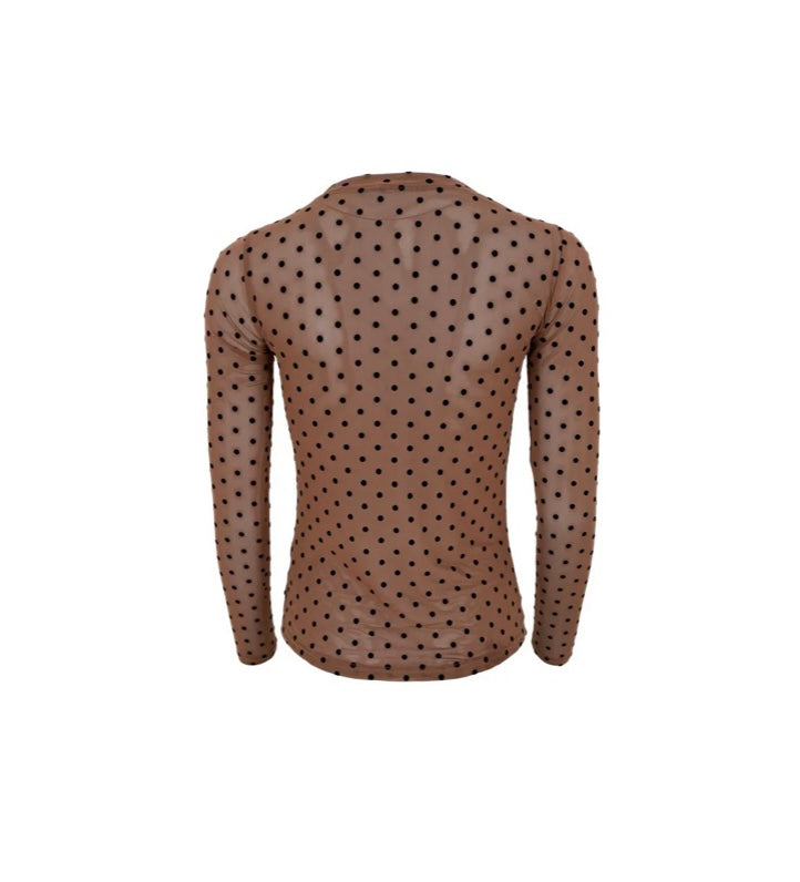 Shirt Dotted Mesh Nougat