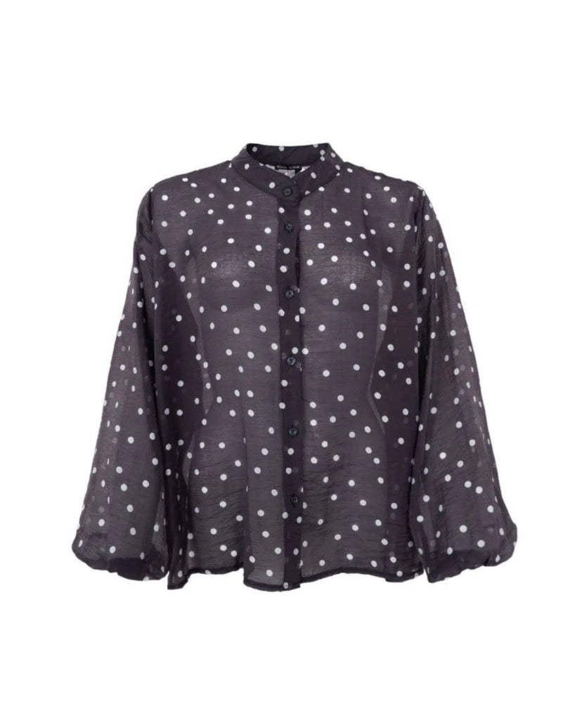 Blouse ‘dotje’ zwart