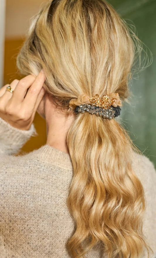 Scrunchie beige gold