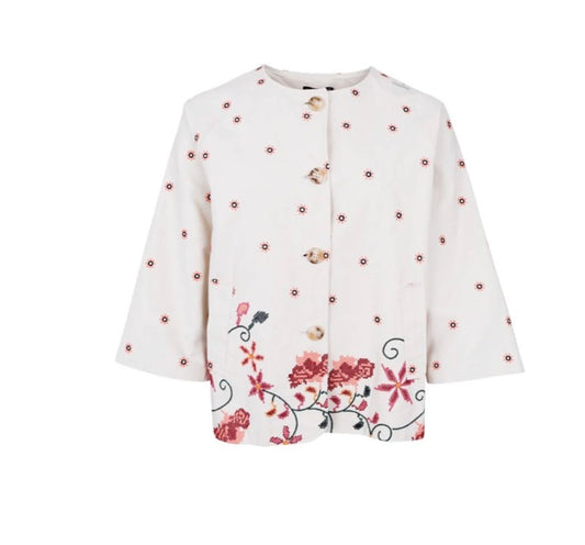 Jacket off white flower