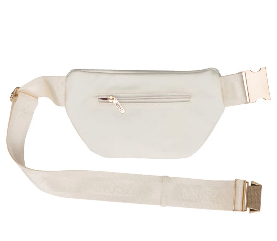 Crème MOSZ nylon crossbody tas