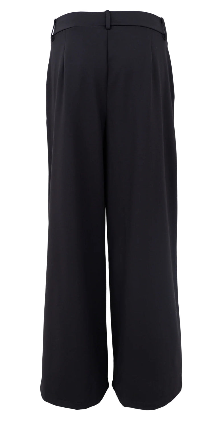 Wide leg pantalon broek zwart