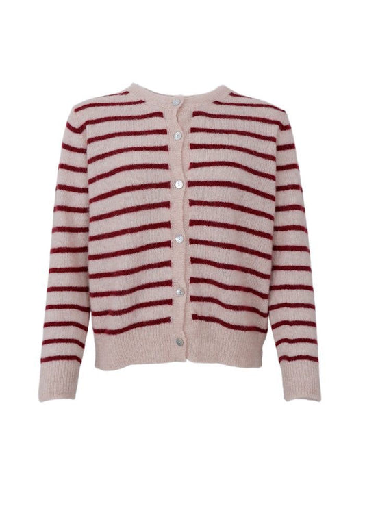Striped knit cardigan