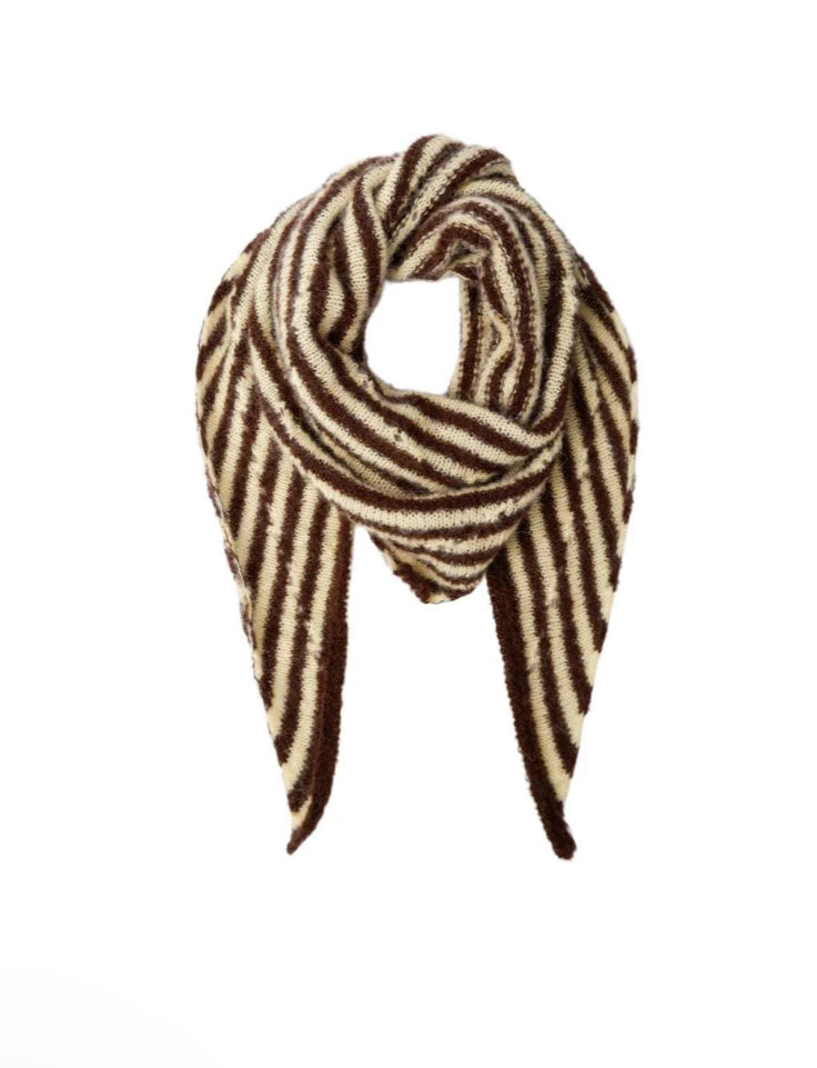 Mini stripe scarf mocca