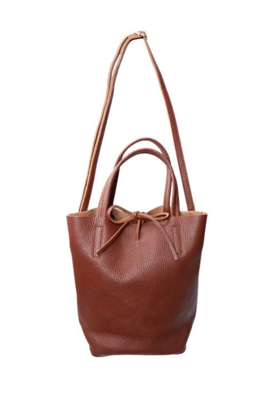Totebag mini leather chocolat Brown