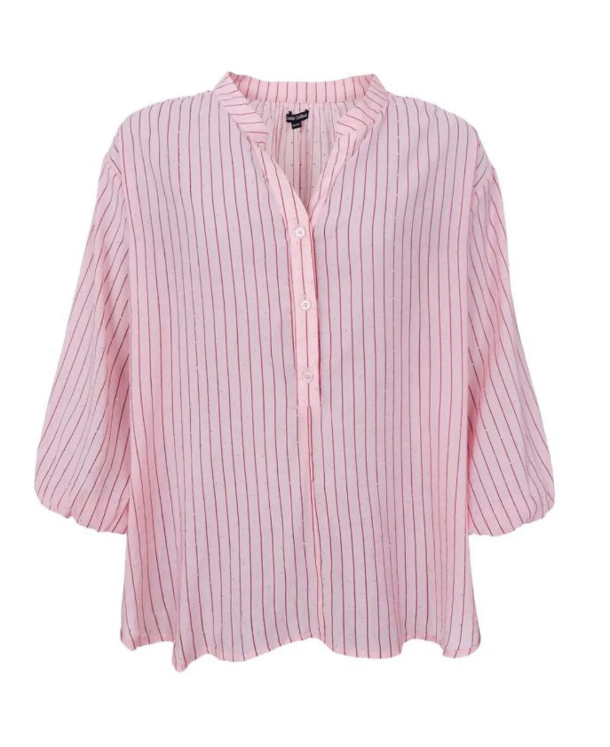 Blouse stripes roze