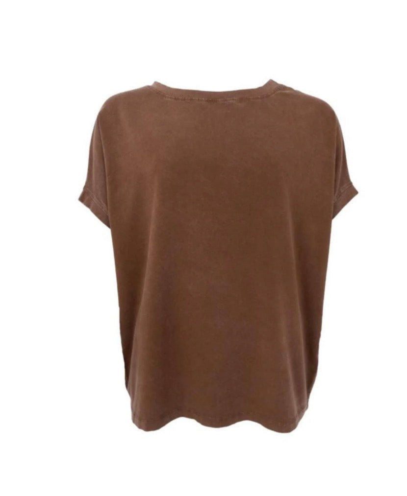 Shirt vintage look mocca