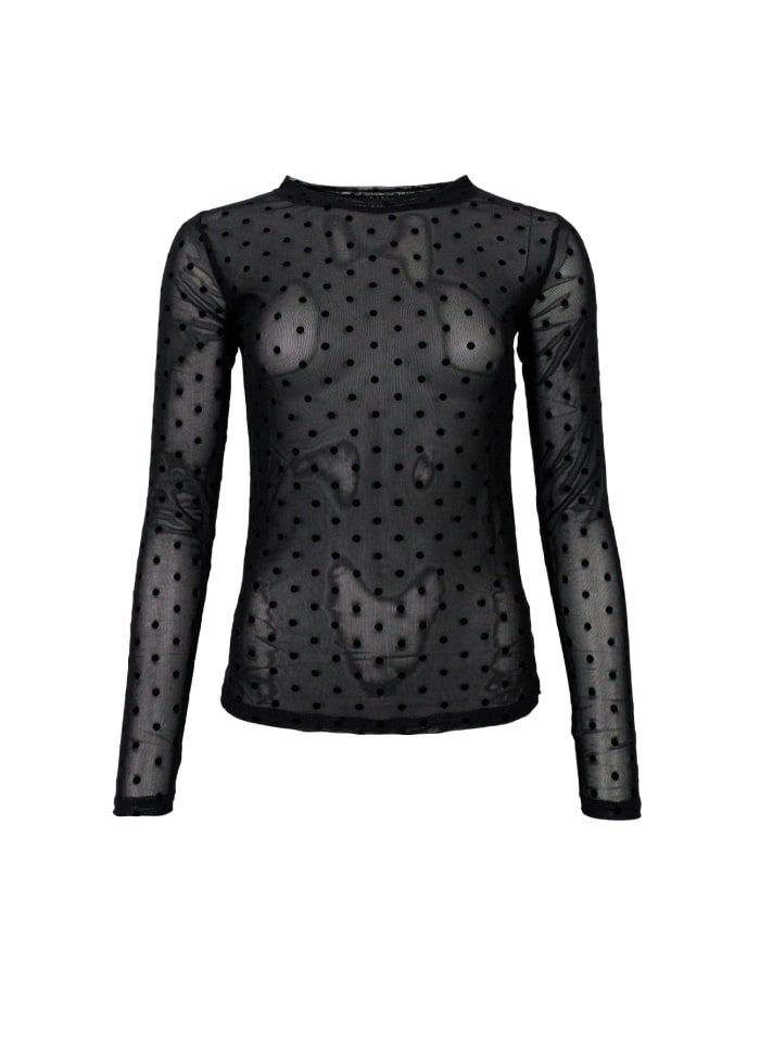 Shirt Dotted Mesh Zwart