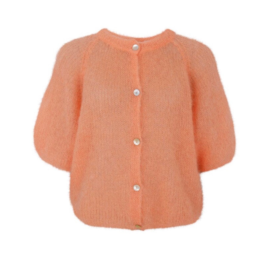 Cardigan knit patent Peach