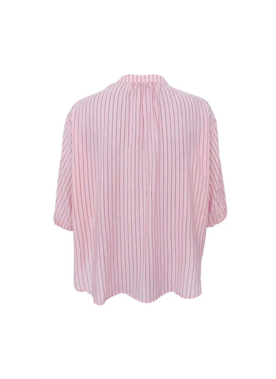 Blouse stripes roze
