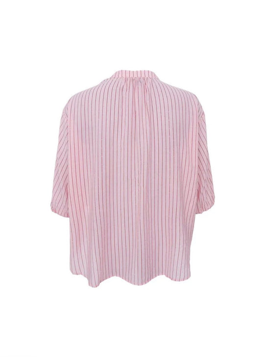 Blouse stripes roze