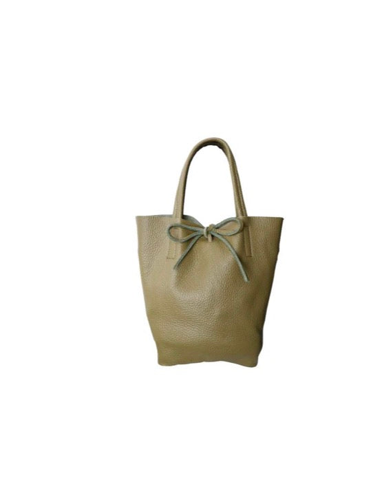 Totebag mini leather dust Olive