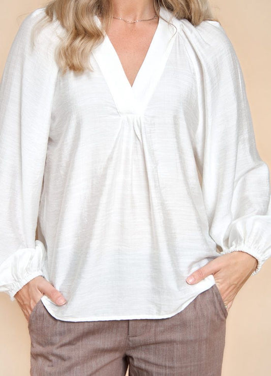 Blouse white raglanmouw